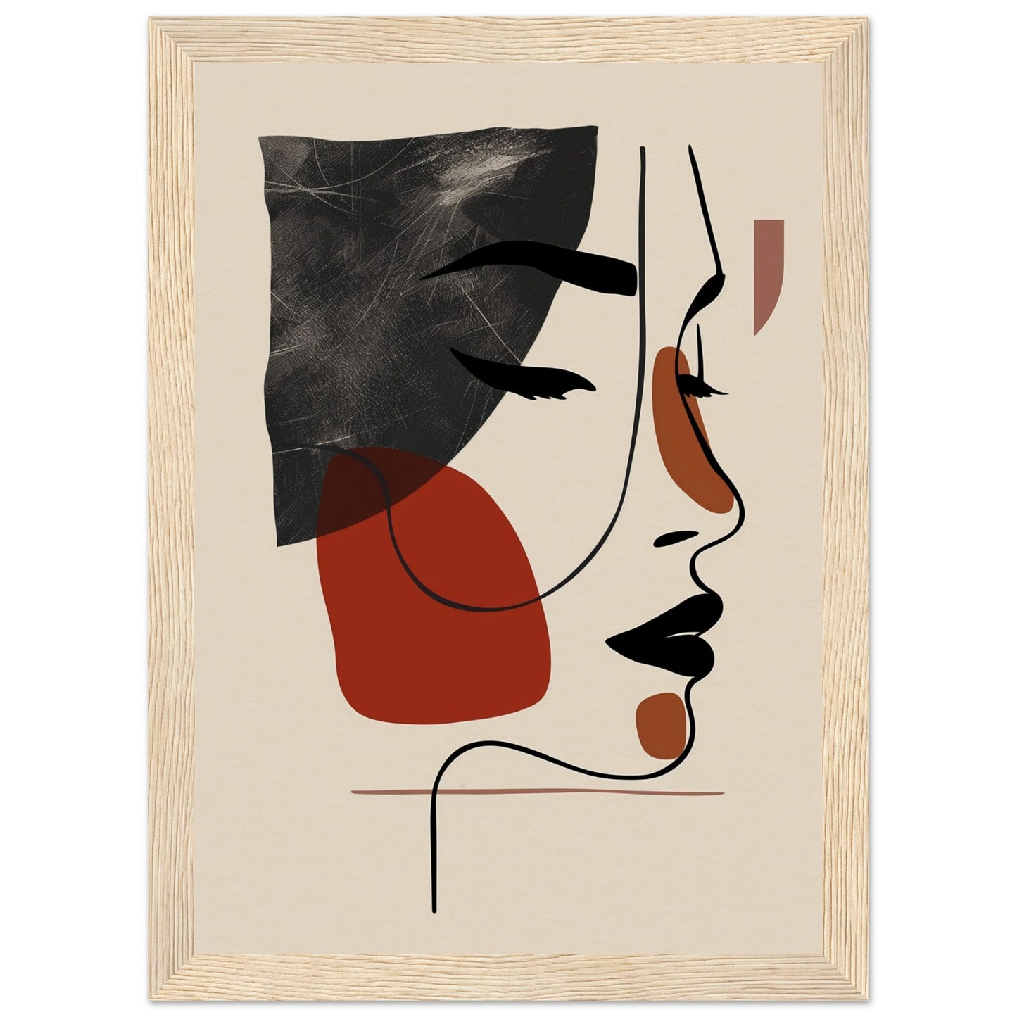 Affiche Visage Abstrait ( 21x29.7-cm-Bois-clair)