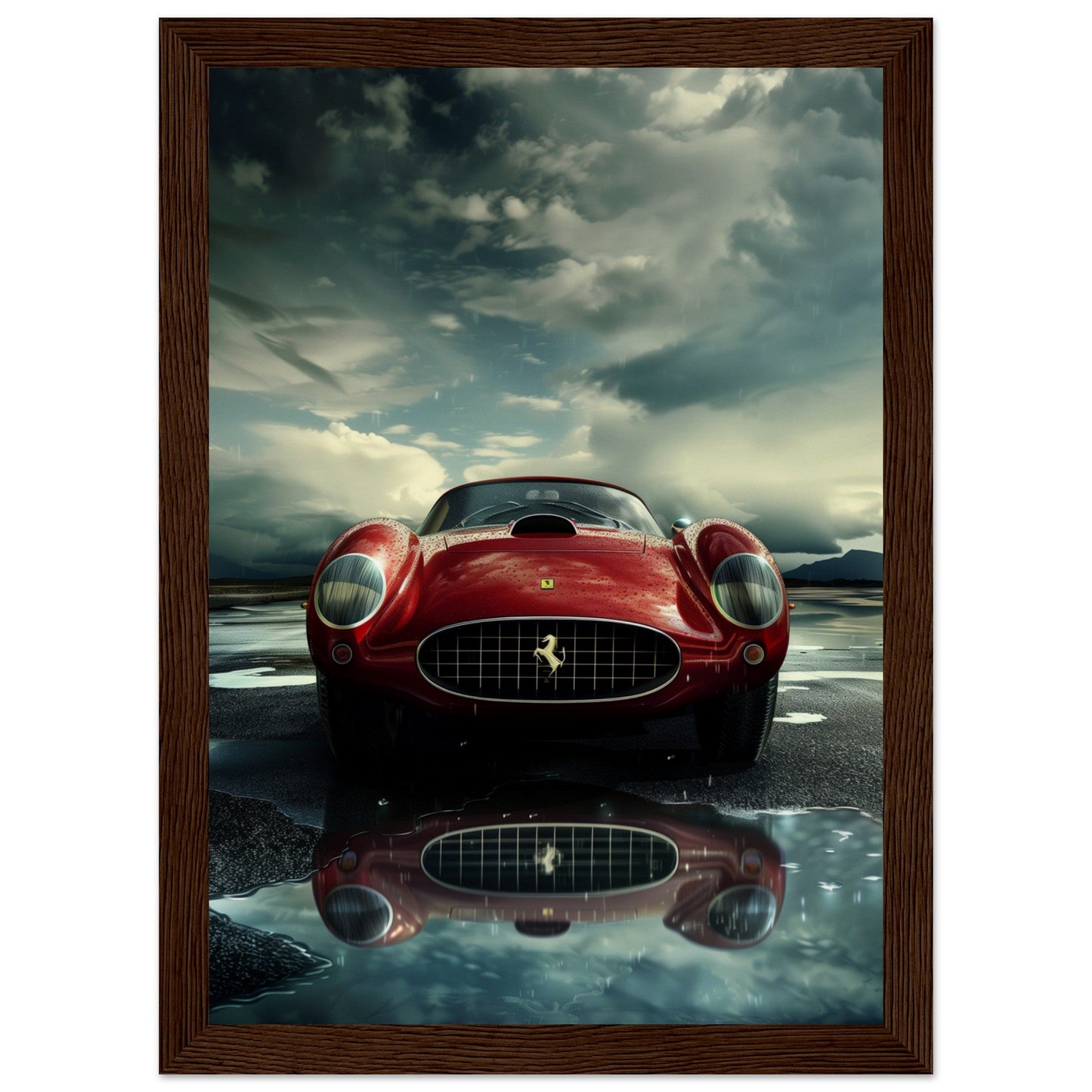 Affiche Voiture 1950 ( 21x29.7-cm-Bois-foncé)