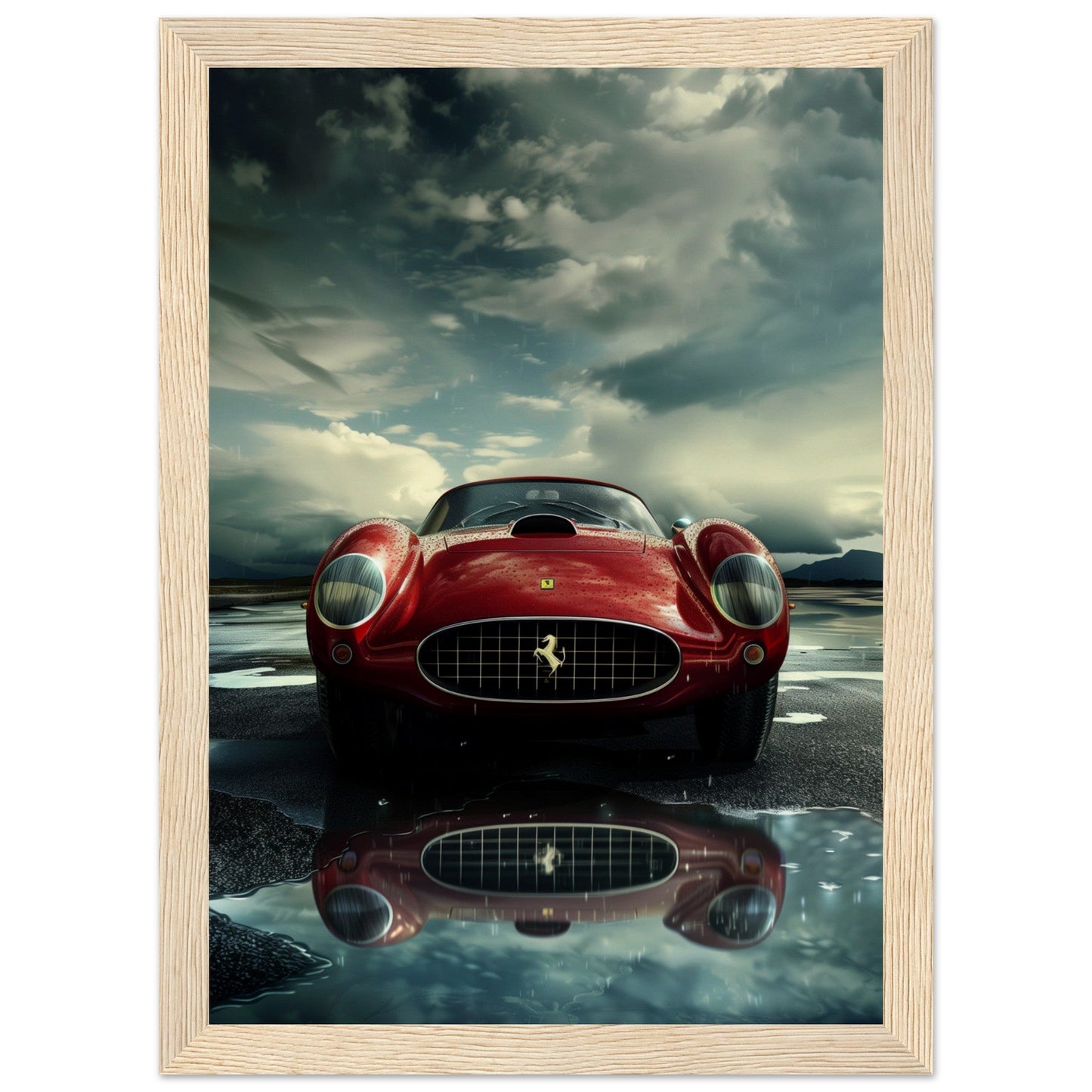 Affiche Voiture 1950 ( 21x29.7-cm-Bois-clair)