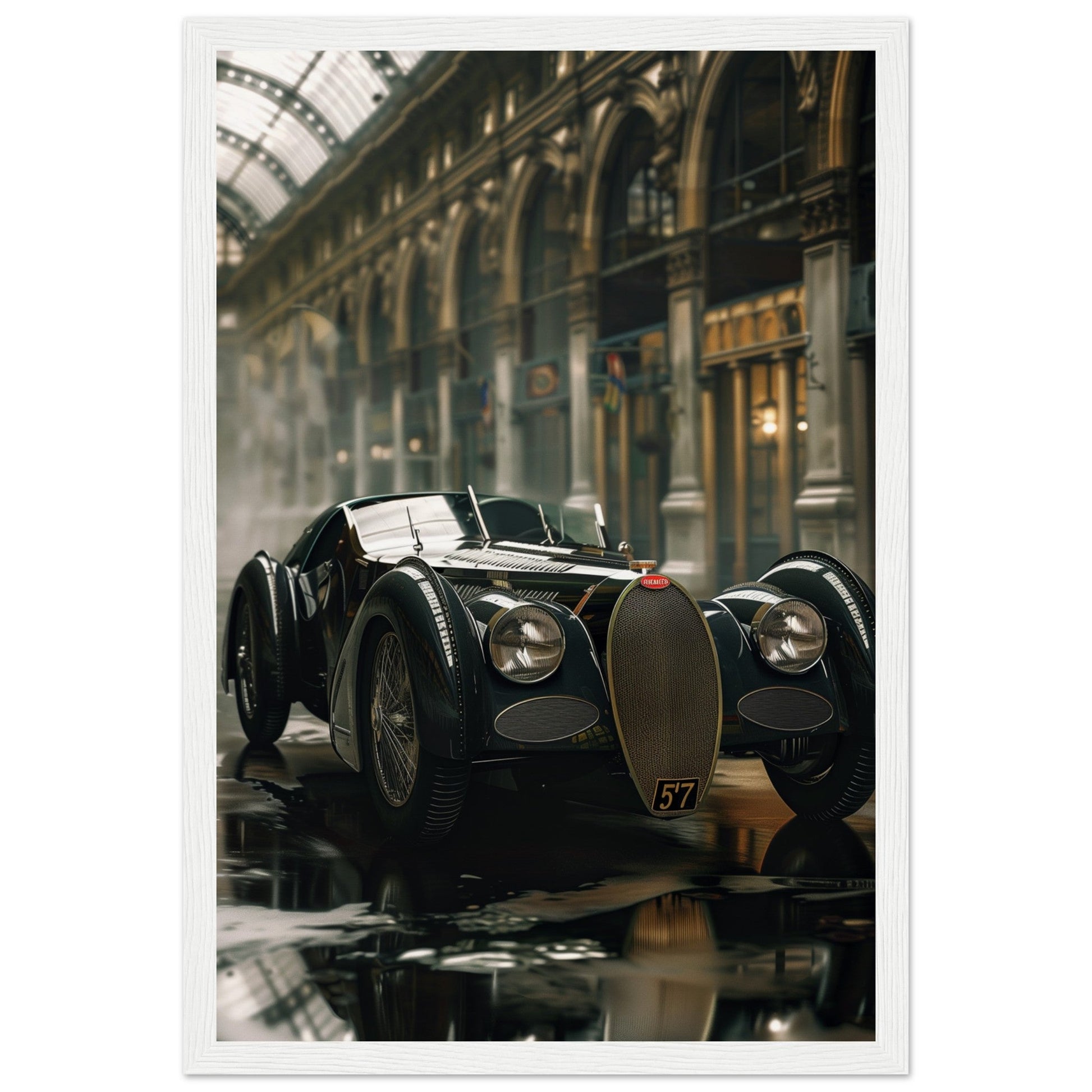 Affiche Voiture Ancienne ( 30x45-cm-Bois-blanc)