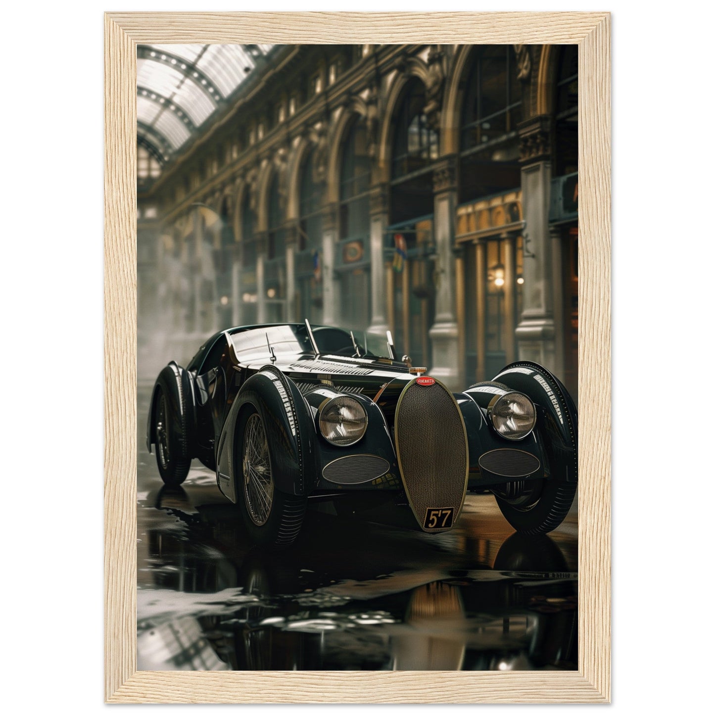 Affiche Voiture Ancienne ( 21x29.7-cm-Bois-clair)