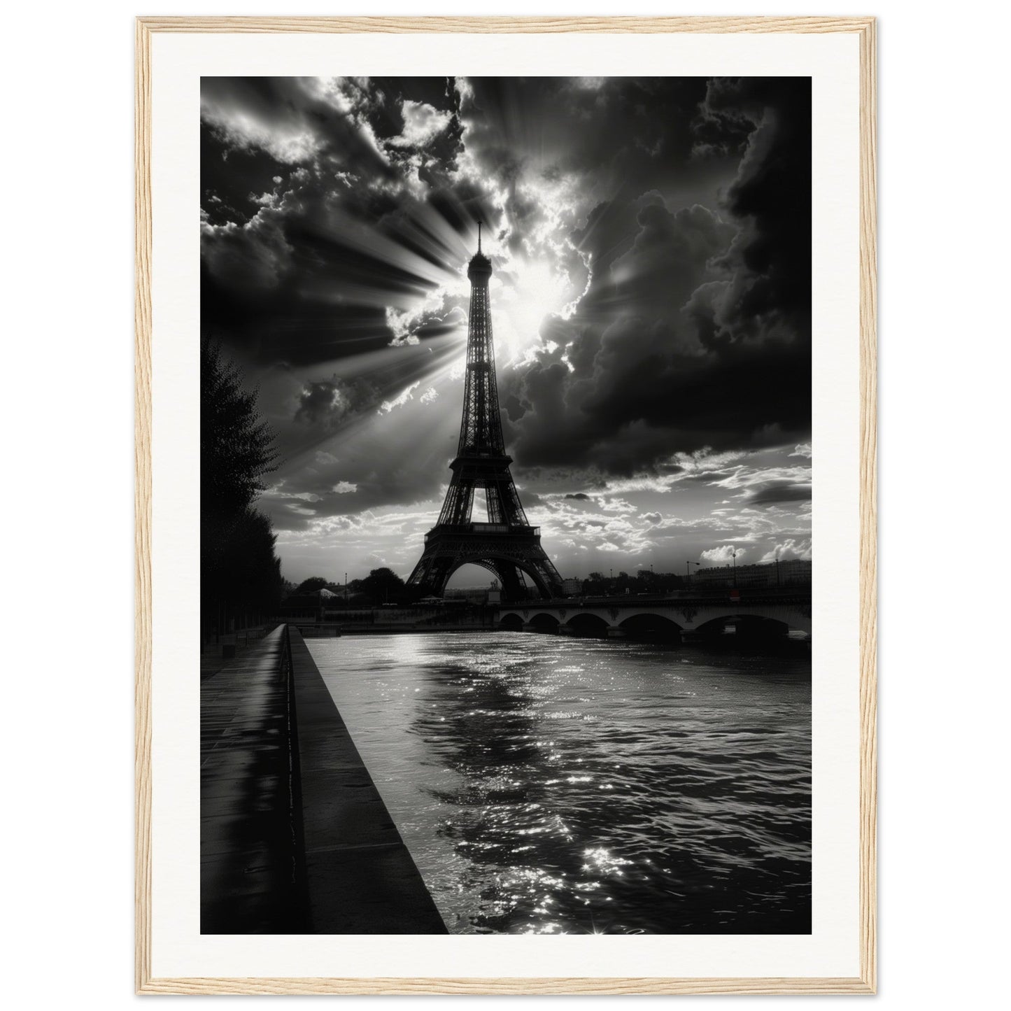 Affiche Voyage Noir Et Blanc ( 60x80-cm-Bois-clair)