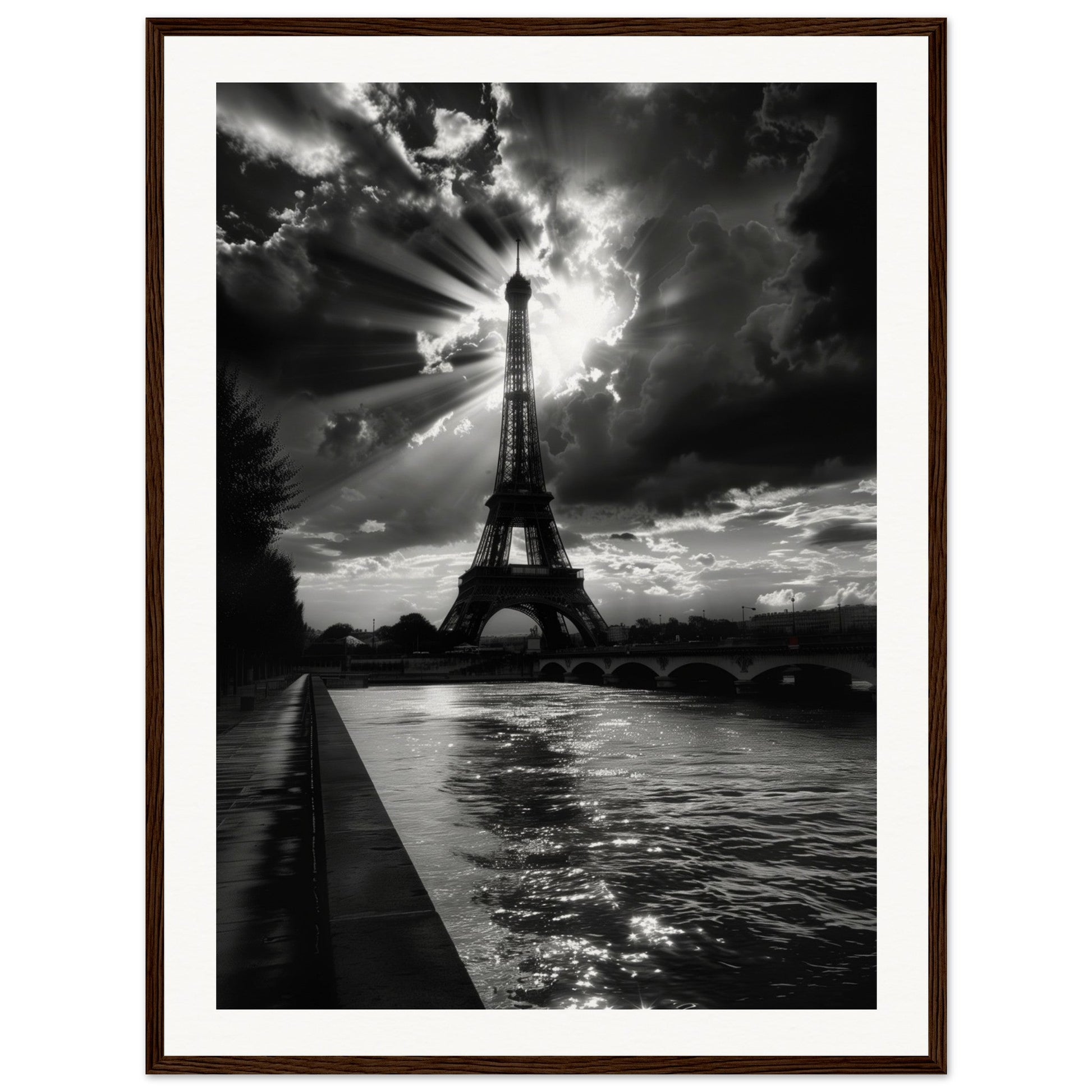 Affiche Voyage Noir Et Blanc ( 60x80-cm-Bois-foncé)