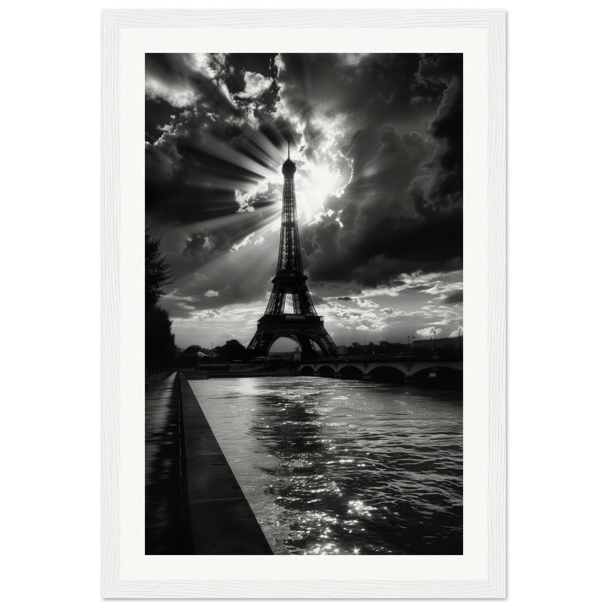 Affiche Voyage Noir Et Blanc ( 30x45-cm-Bois-blanc)