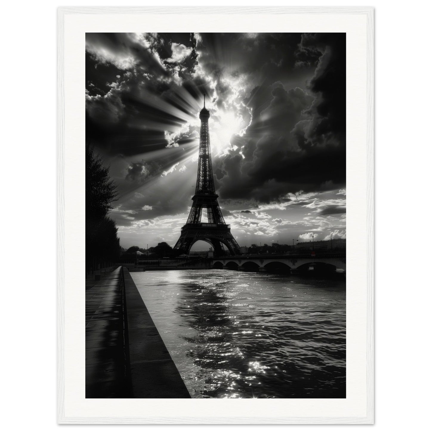 Affiche Voyage Noir Et Blanc ( 60x80-cm-Bois-blanc)