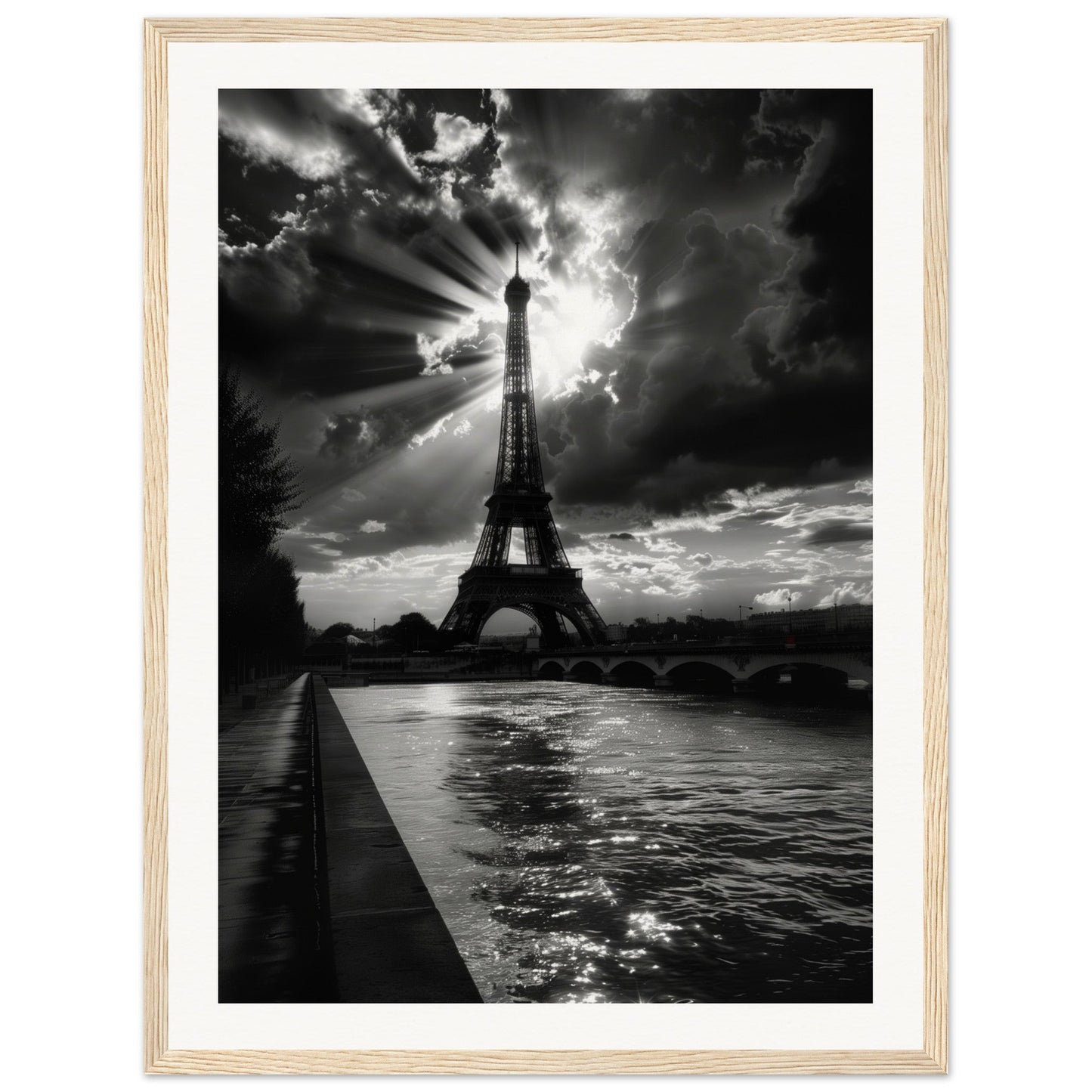 Affiche Voyage Noir Et Blanc ( 45x60-cm-Bois-clair)