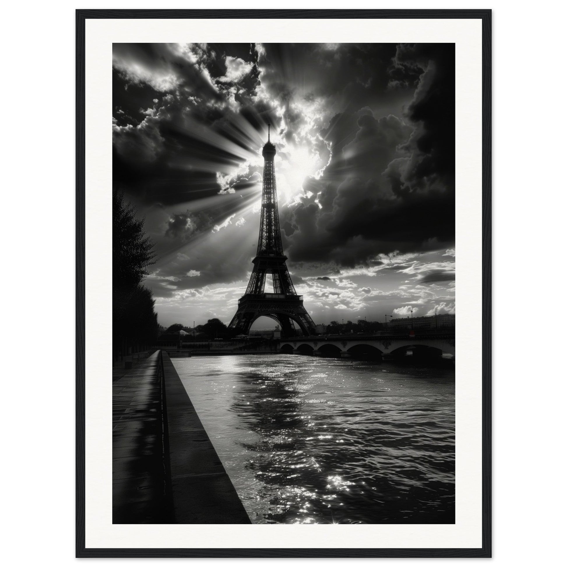 Affiche Voyage Noir Et Blanc ( 60x80-cm-Bois-noir)