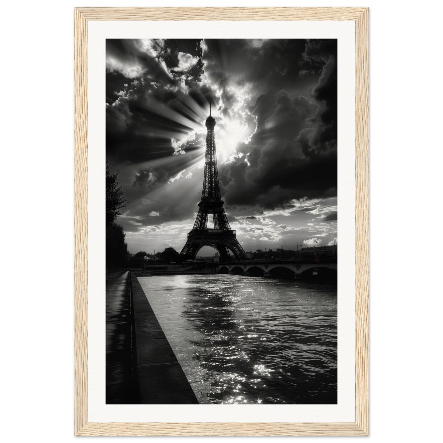 Affiche Voyage Noir Et Blanc ( 30x45-cm-Bois-clair)