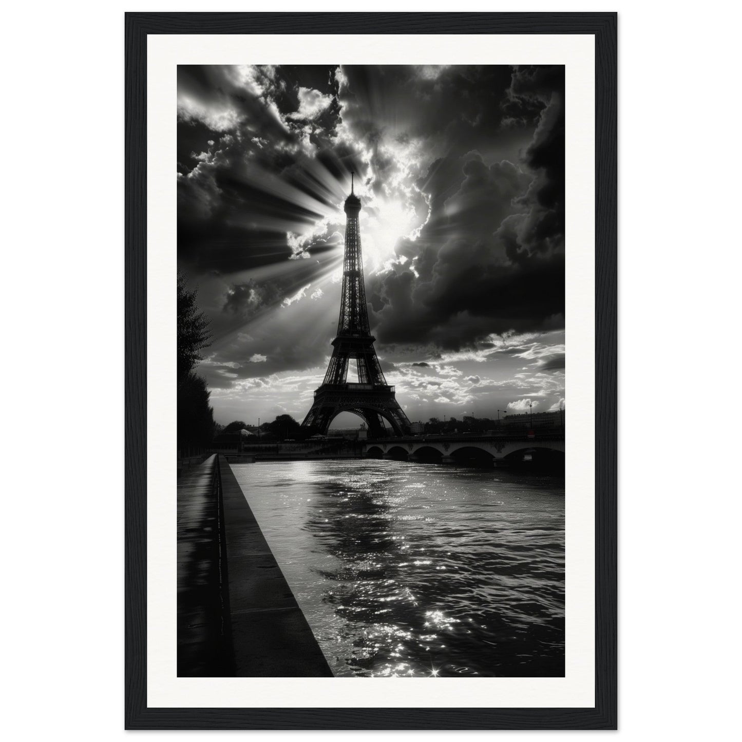 Affiche Voyage Noir Et Blanc ( 30x45-cm-Bois-noir)