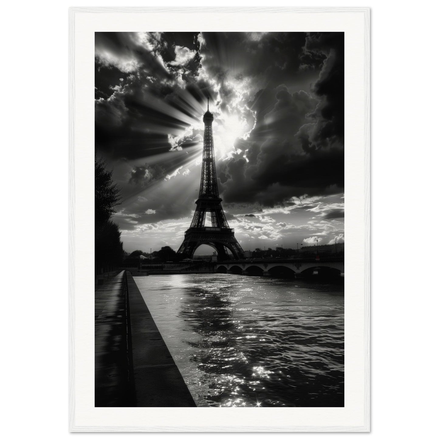 Affiche Voyage Noir Et Blanc ( 70x100-cm-Bois-blanc)