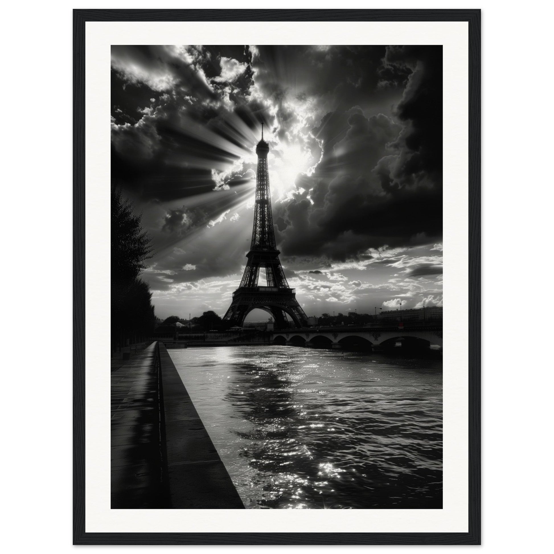 Affiche Voyage Noir Et Blanc ( 45x60-cm-Bois-noir)