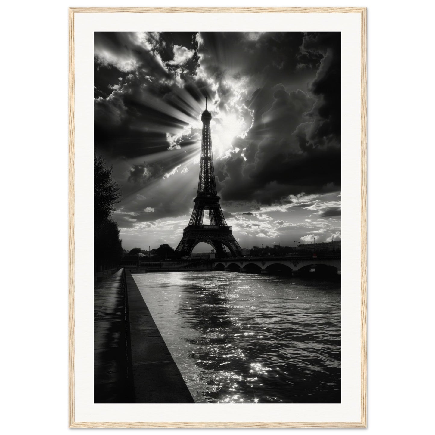 Affiche Voyage Noir Et Blanc ( 70x100-cm-Bois-clair)