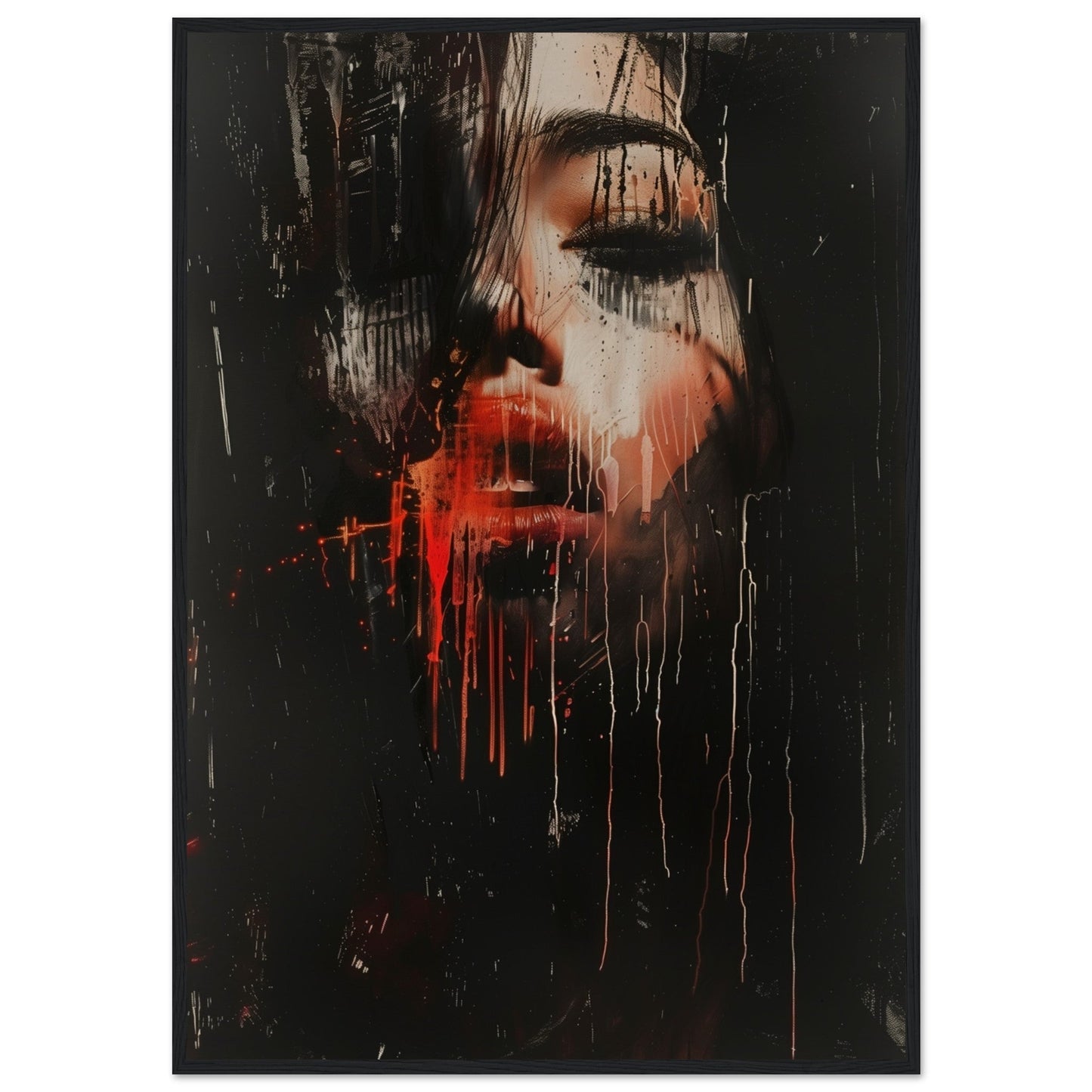 Affiche d'Art Contemporain ( 70x100-cm-Bois-noir)