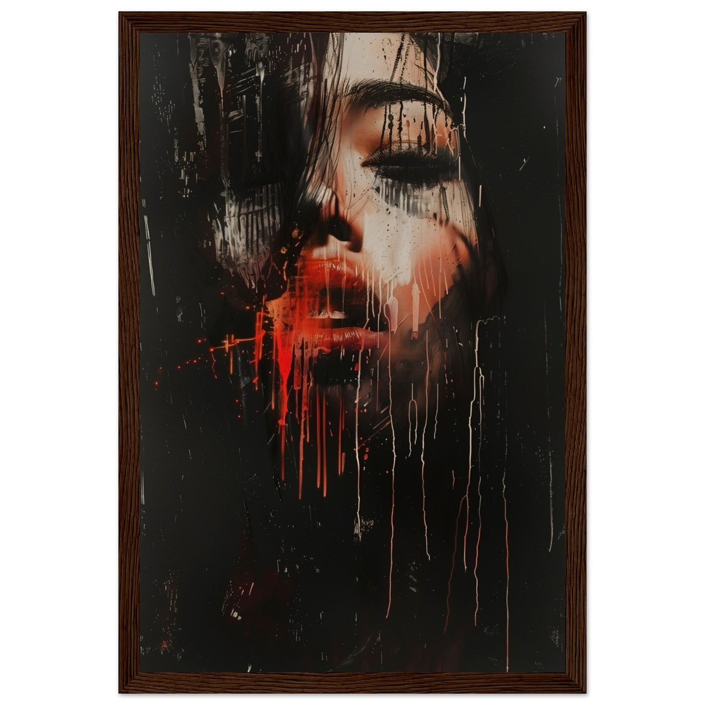 Affiche d'Art Contemporain ( 30x45-cm-Bois-foncé)