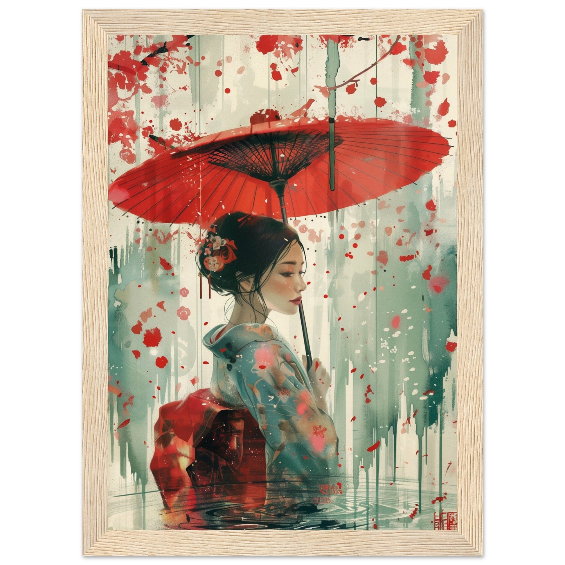 Affiche d'Art Japonais ( 21x29.7-cm-Bois-clair)