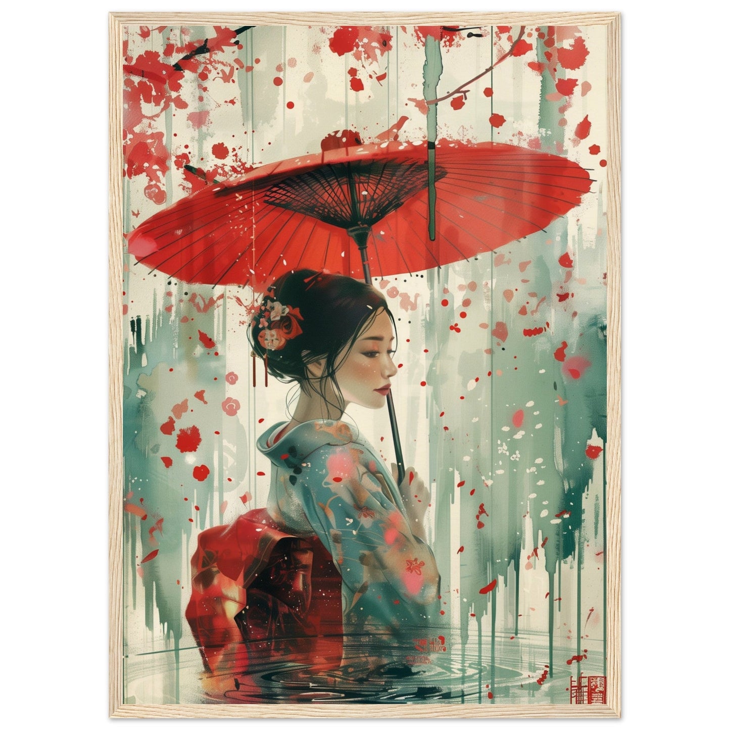 Affiche d'Art Japonais ( 50x70-cm-Bois-clair)