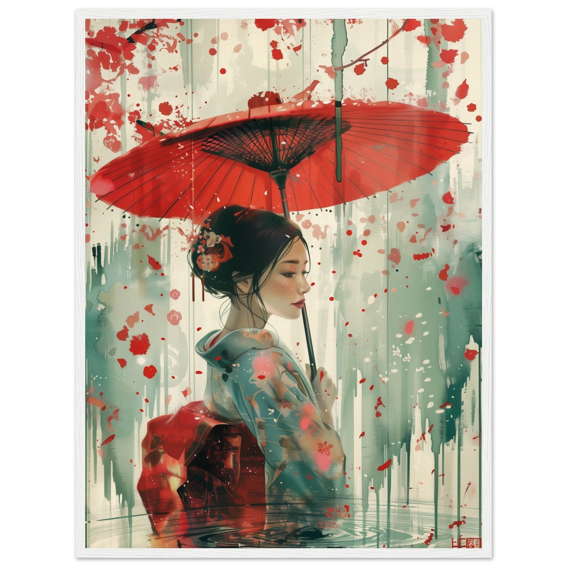 Affiche d'Art Japonais ( 60x80-cm-Bois-blanc)