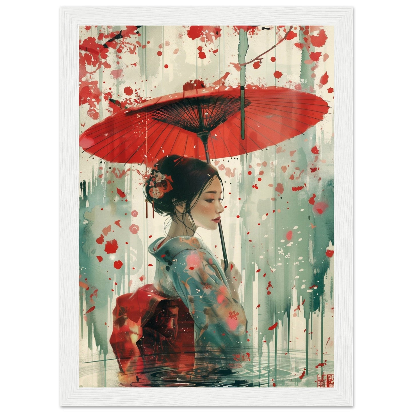 Affiche d'Art Japonais ( 21x29.7-cm-Bois-blanc)