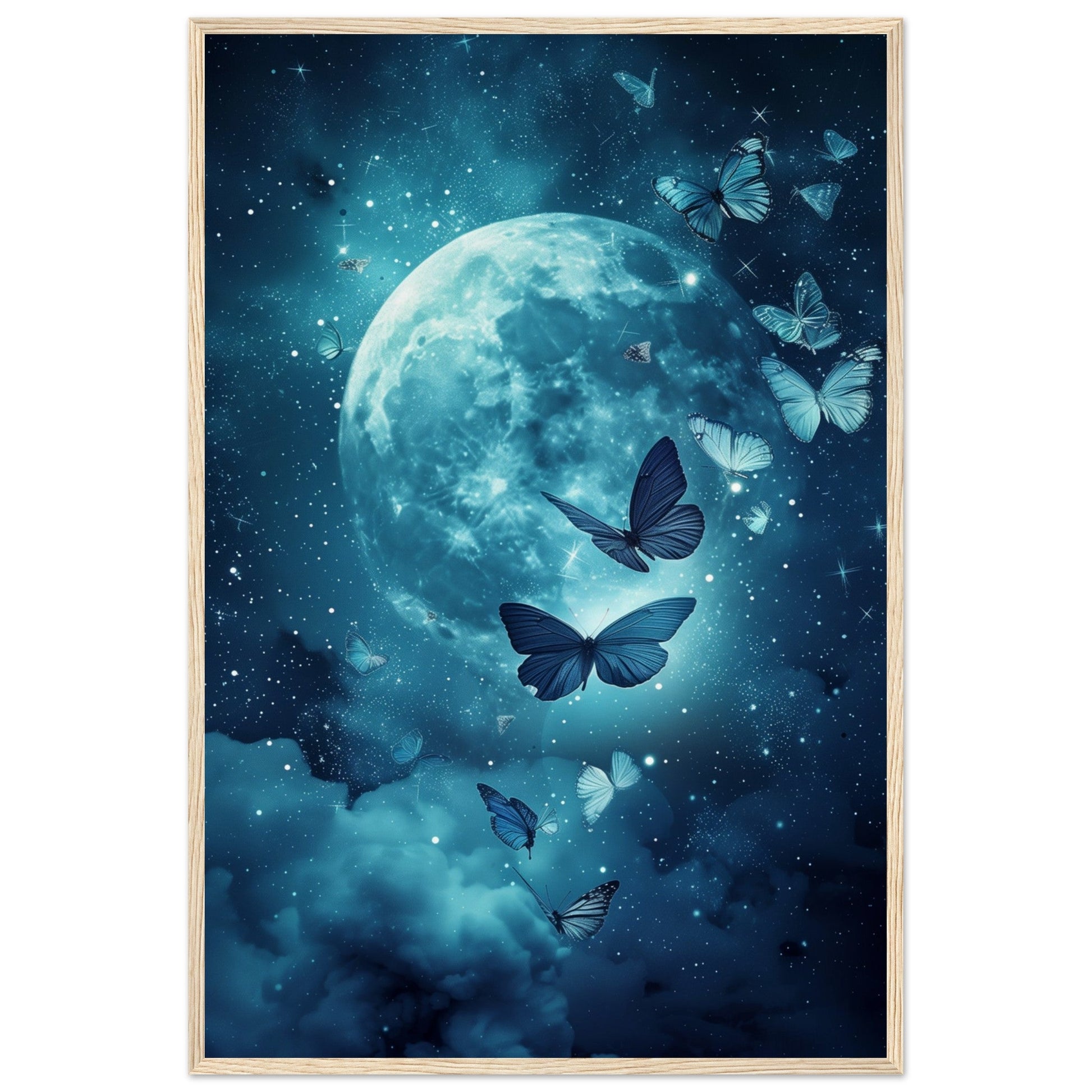 Affiche de Papillon de Nuit ( 60x90-cm-Bois-clair)