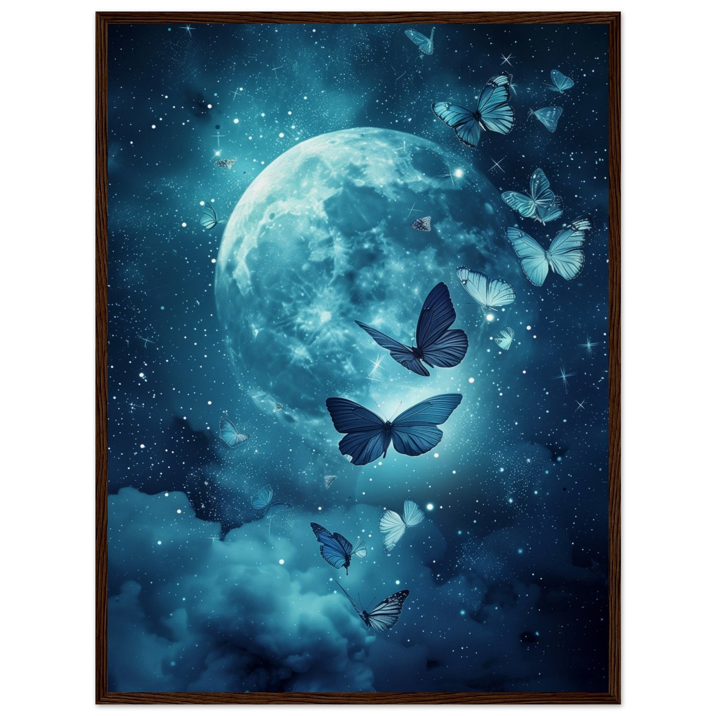 Affiche de Papillon de Nuit ( 60x80-cm-Bois-foncé)