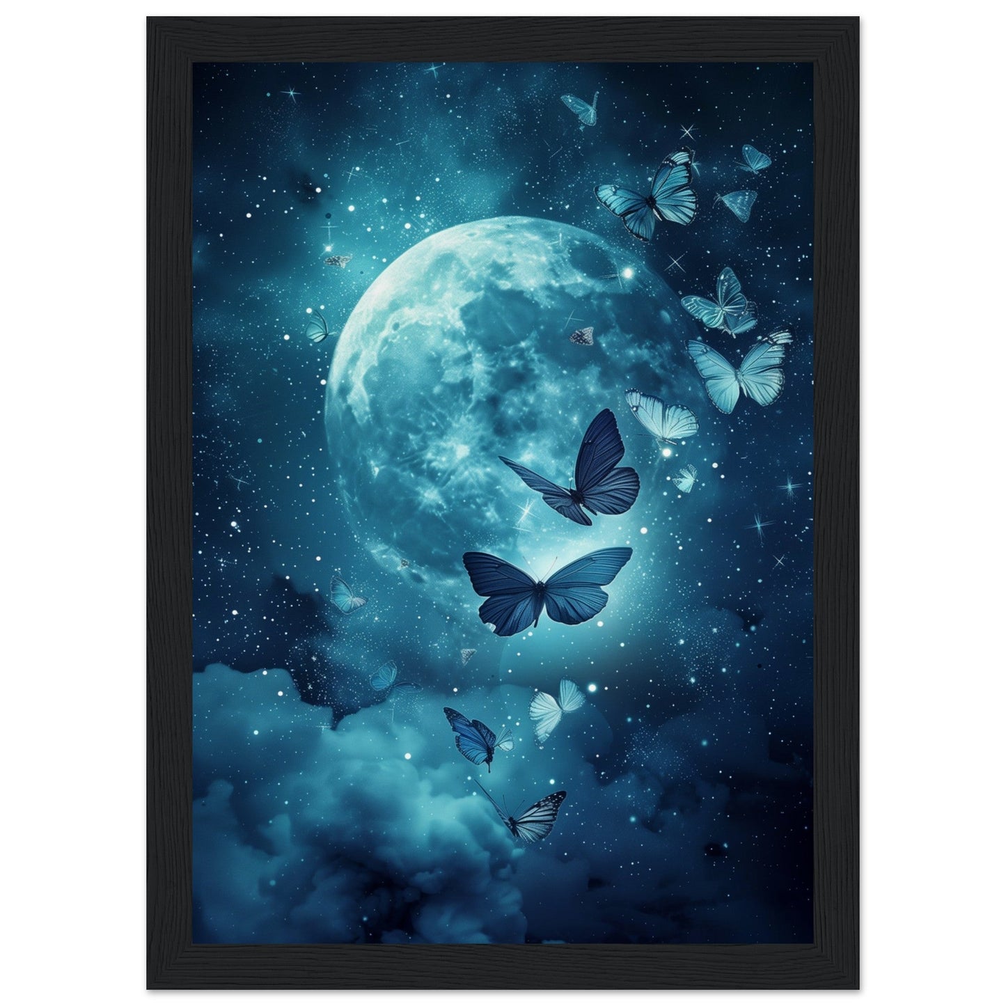 Affiche de Papillon de Nuit ( 21x29.7-cm-Bois-noir)