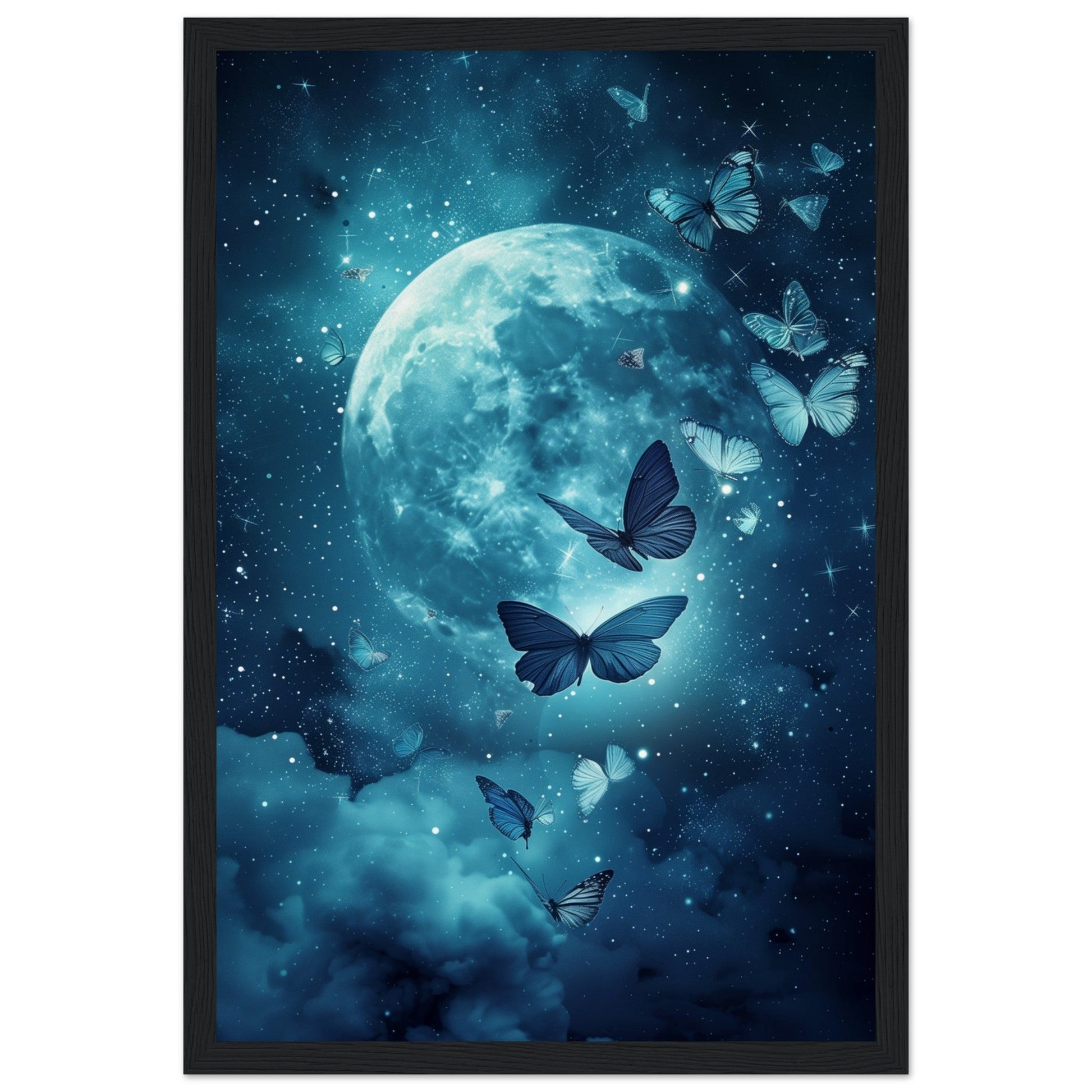 Affiche de Papillon de Nuit ( 30x45-cm-Bois-noir)