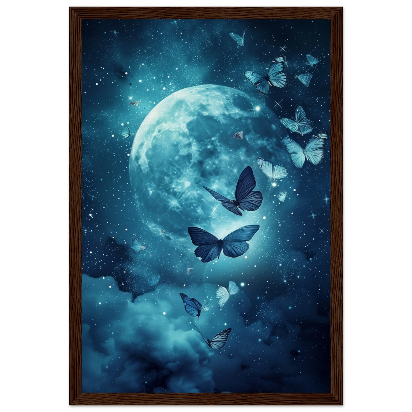 Affiche de Papillon de Nuit ( 30x45-cm-Bois-foncé)