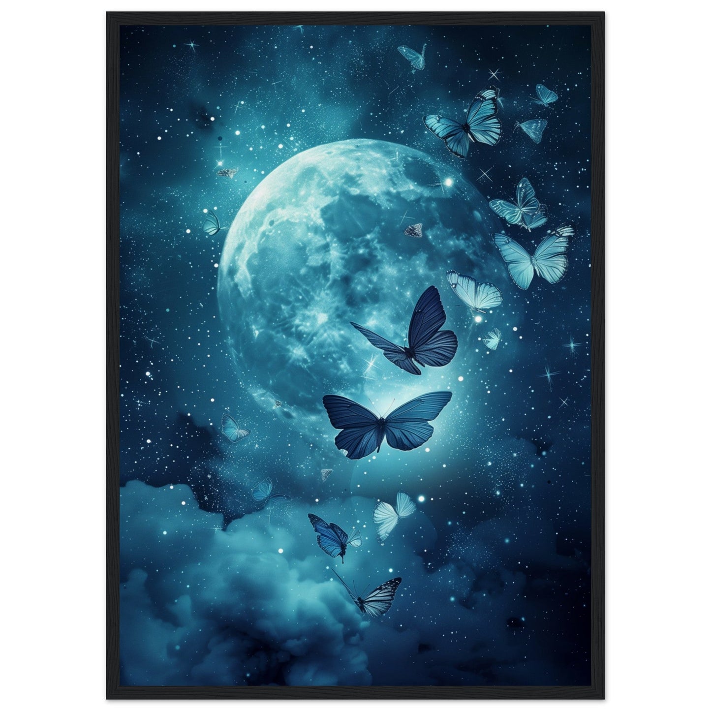 Affiche de Papillon de Nuit ( 50x70-cm-Bois-noir)