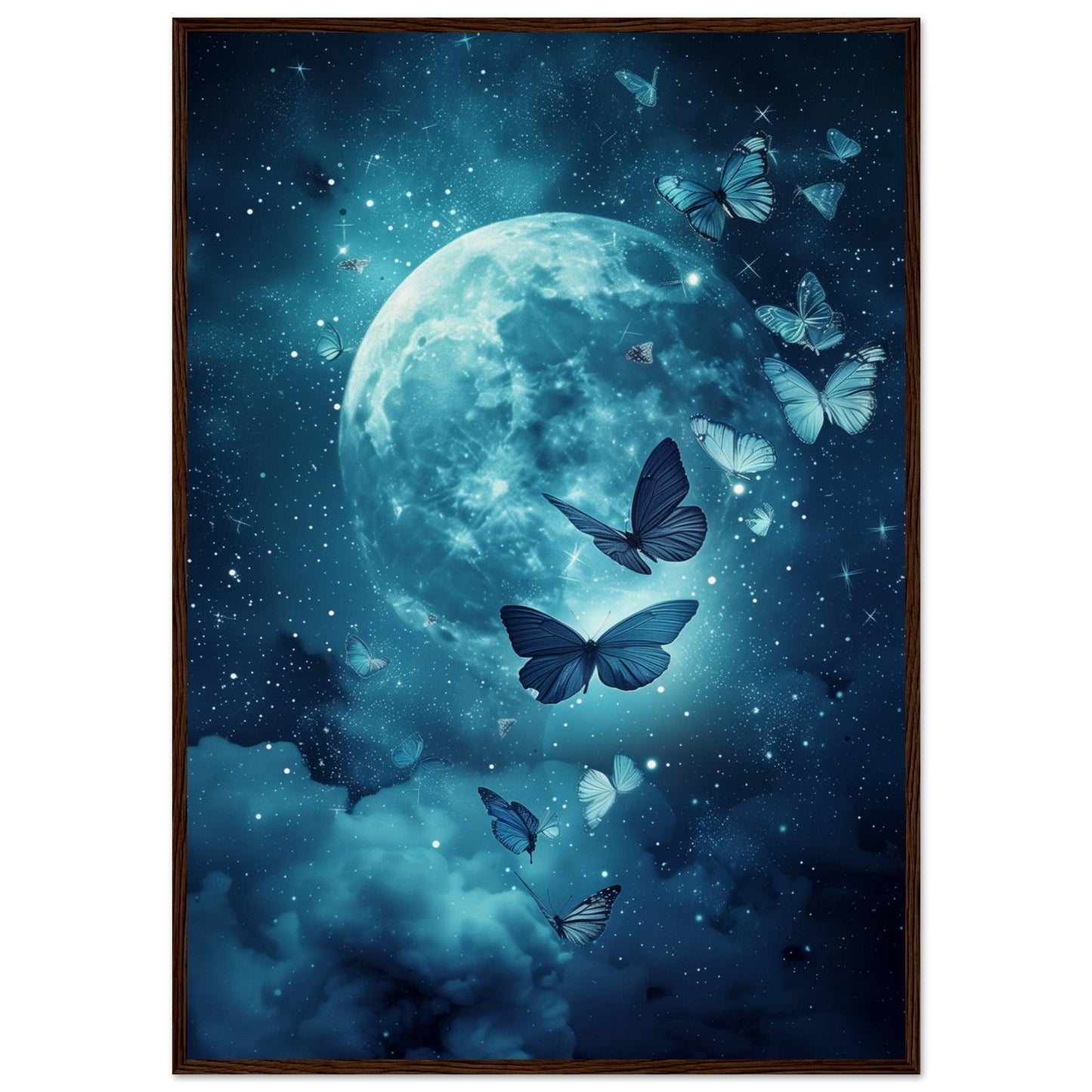 Affiche de Papillon de Nuit ( 70x100-cm-Bois-foncé)