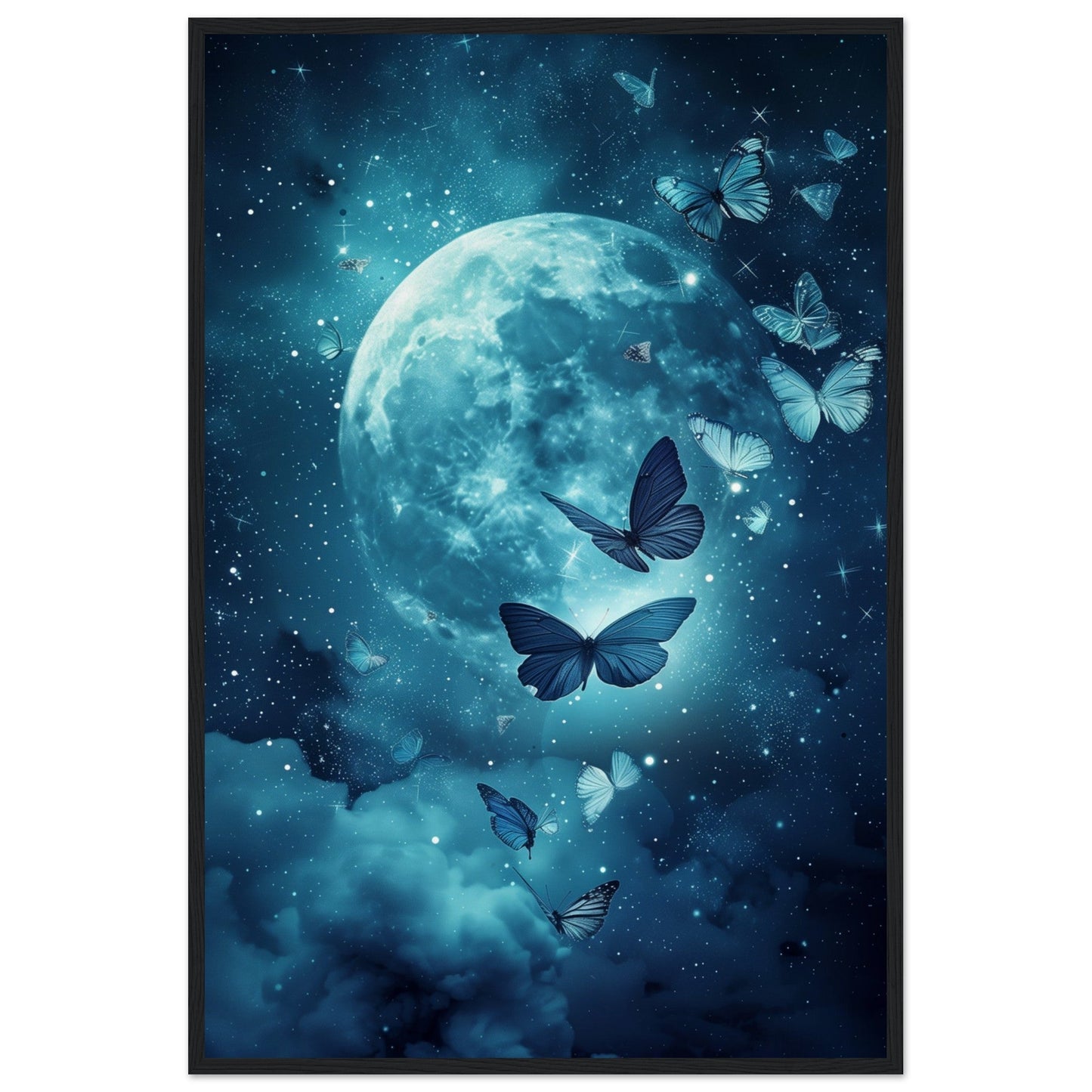 Affiche de Papillon de Nuit ( 60x90-cm-Bois-noir)