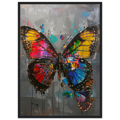 Affiche de Papillon ( 50x70-cm-Bois-noir)