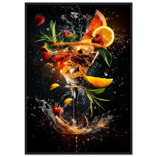 Cocktail Poster Design ( 70x100-cm-Bois-noir)