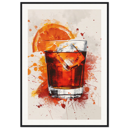 Negroni Cocktail Poster ( 70x100-cm-Bois-noir)