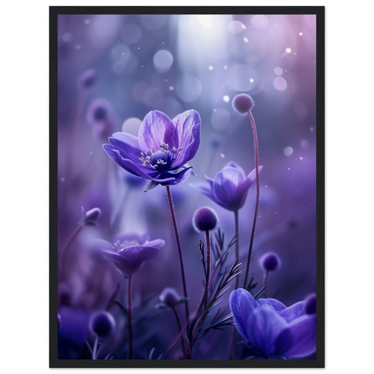 Petite Fleur Affiche ( 45x60-cm-Bois-noir)