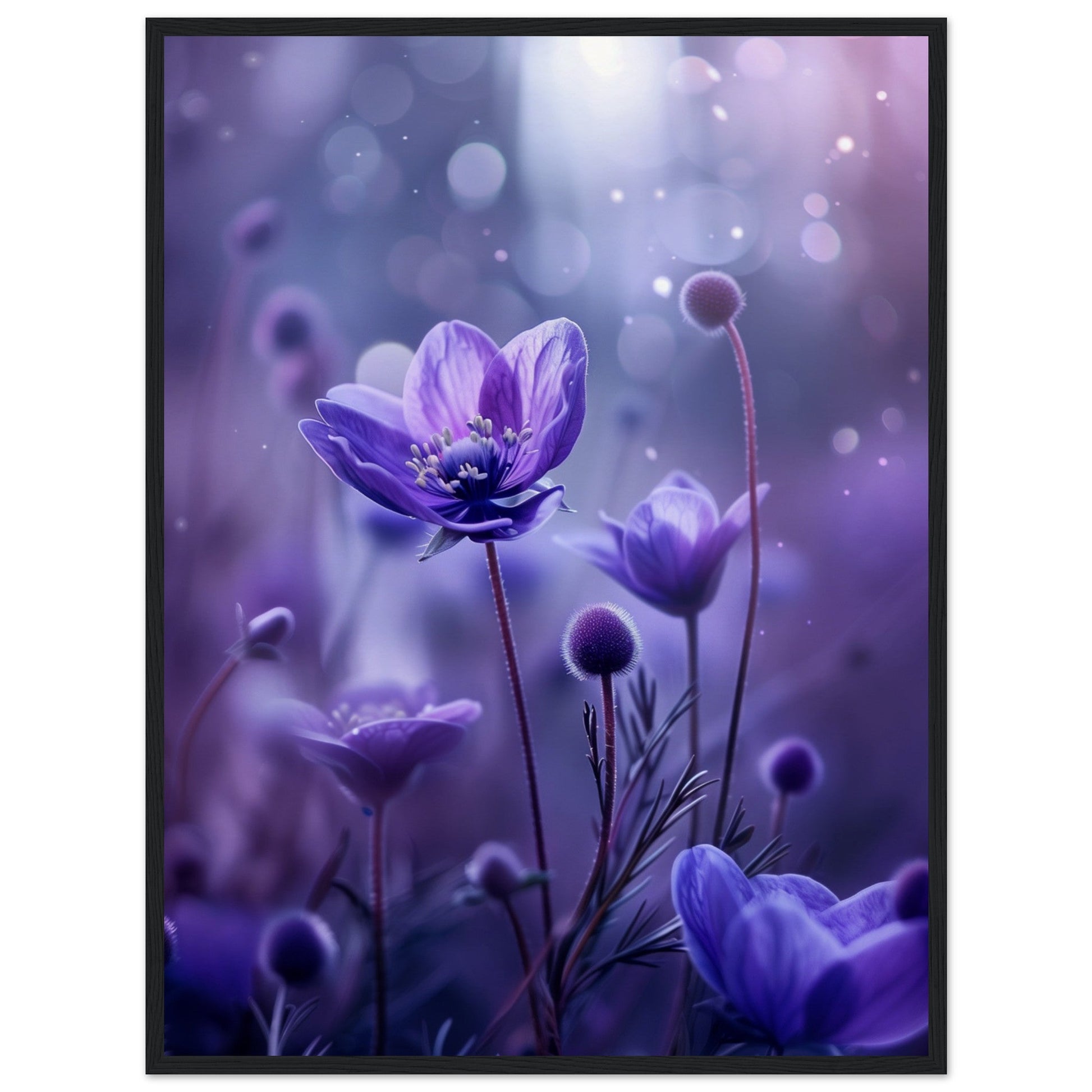 Petite Fleur Affiche ( 60x80-cm-Bois-noir)