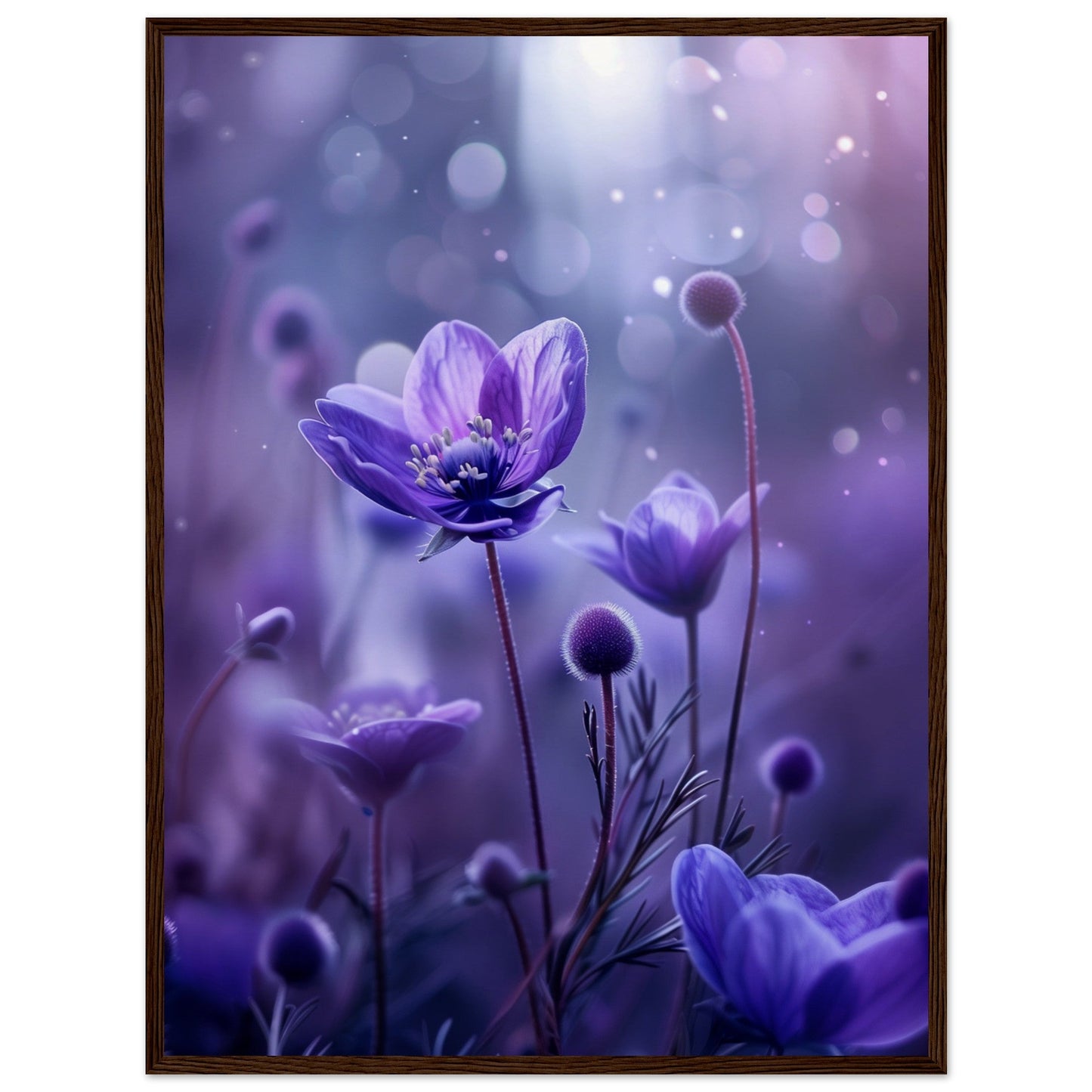 Petite Fleur Affiche ( 60x80-cm-Bois-foncé)