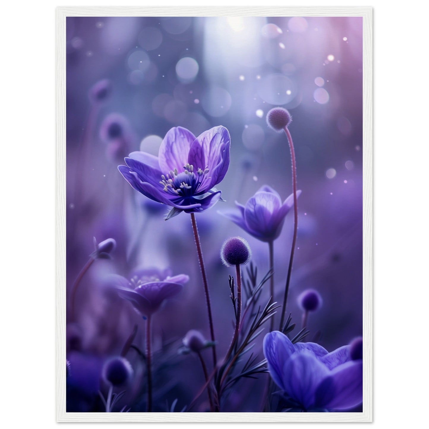 Petite Fleur Affiche ( 45x60-cm-Bois-blanc)