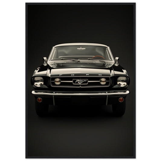 Poster 1964 Mustang ( 70x100-cm-Bois-noir)