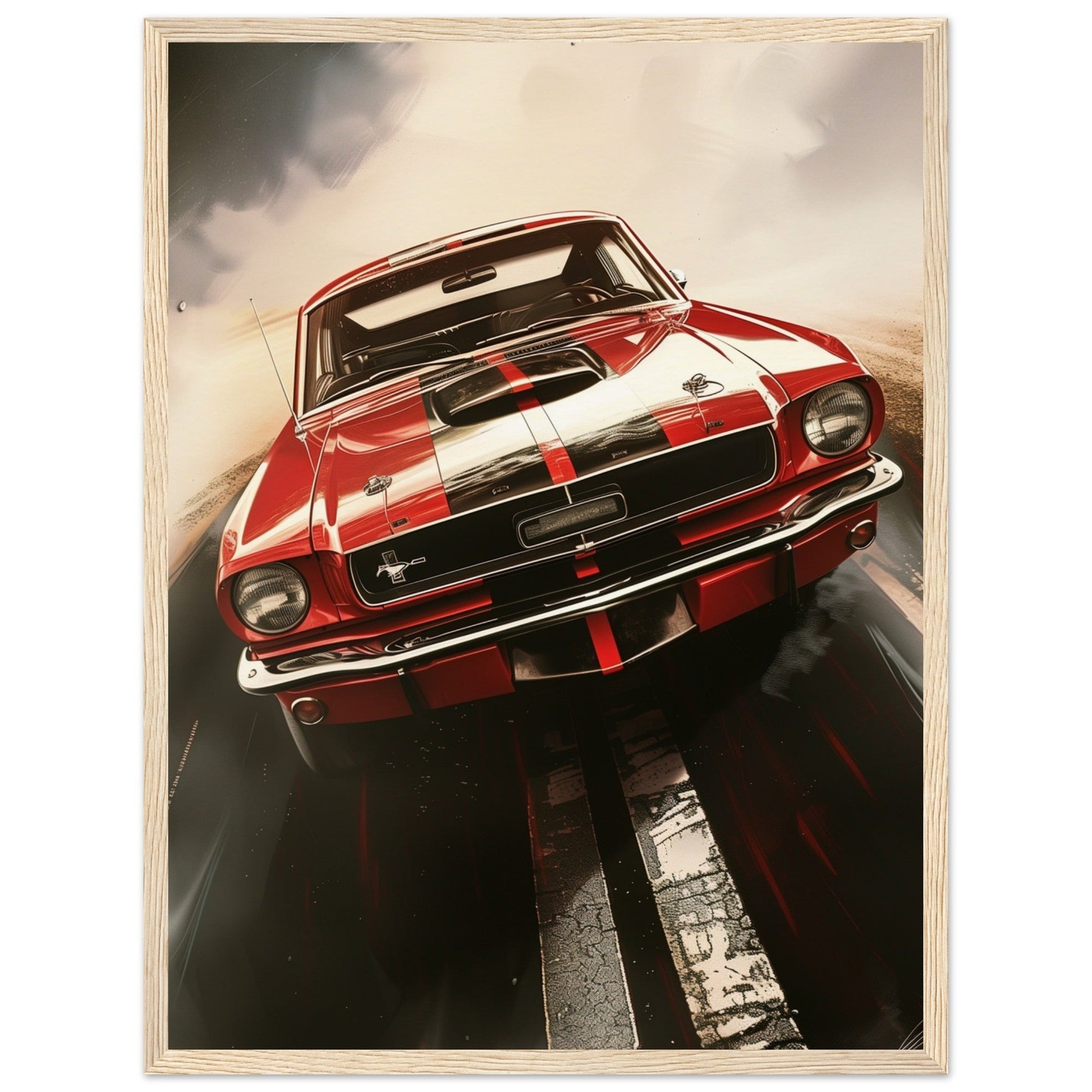 Poster 1965 Mustang ( 45x60-cm-Bois-clair)