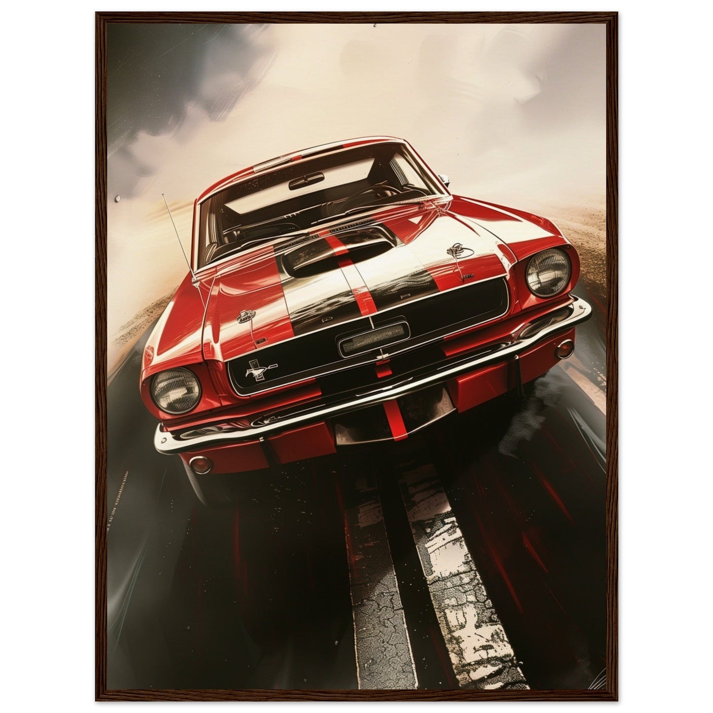 Poster 1965 Mustang ( 60x80-cm-Bois-foncé)