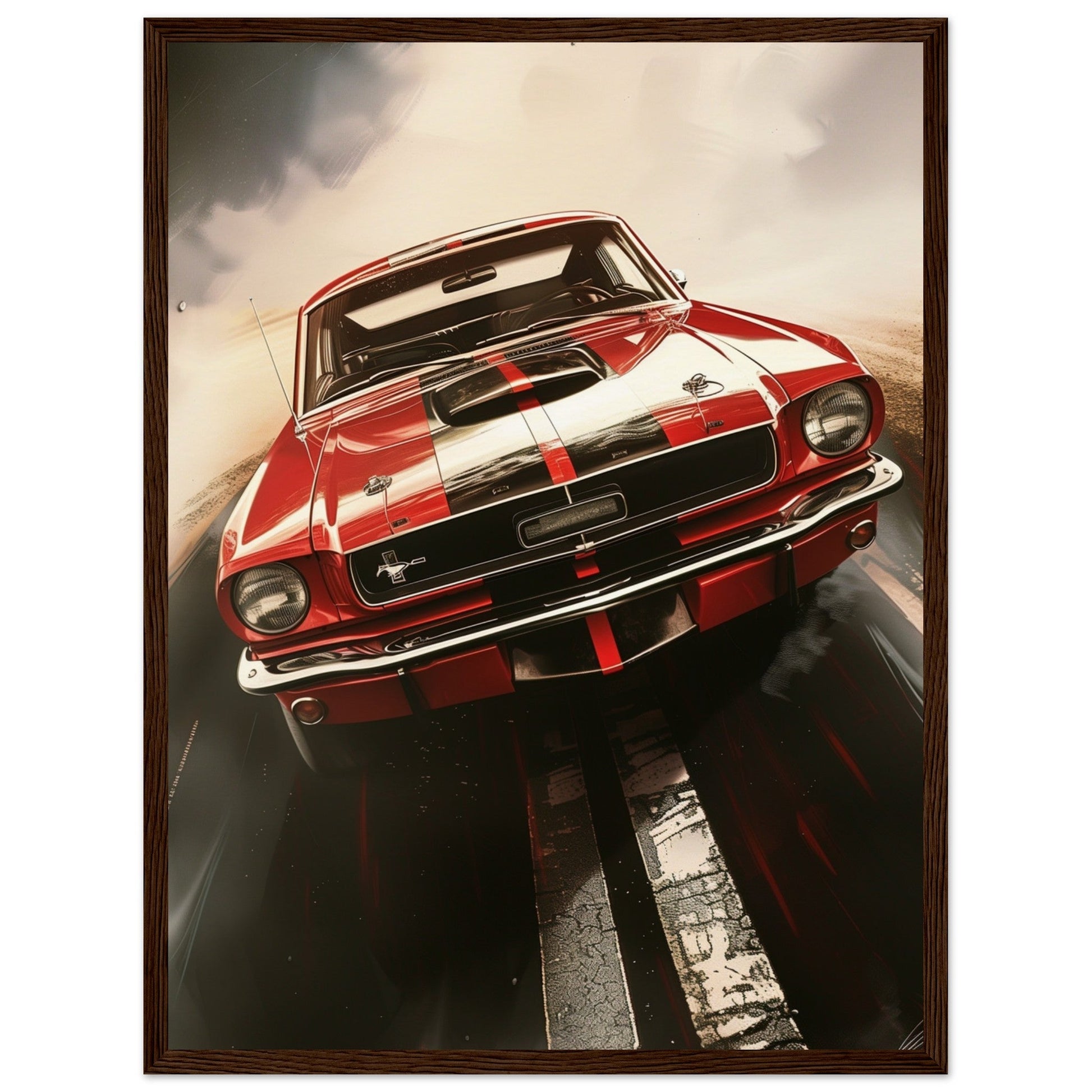 Poster 1965 Mustang ( 45x60-cm-Bois-foncé)