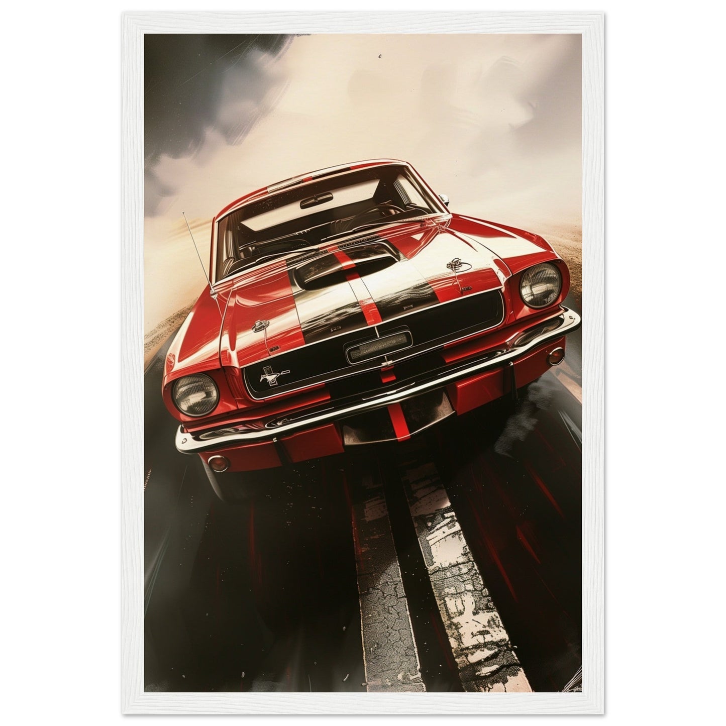 Poster 1965 Mustang ( 30x45-cm-Bois-blanc)