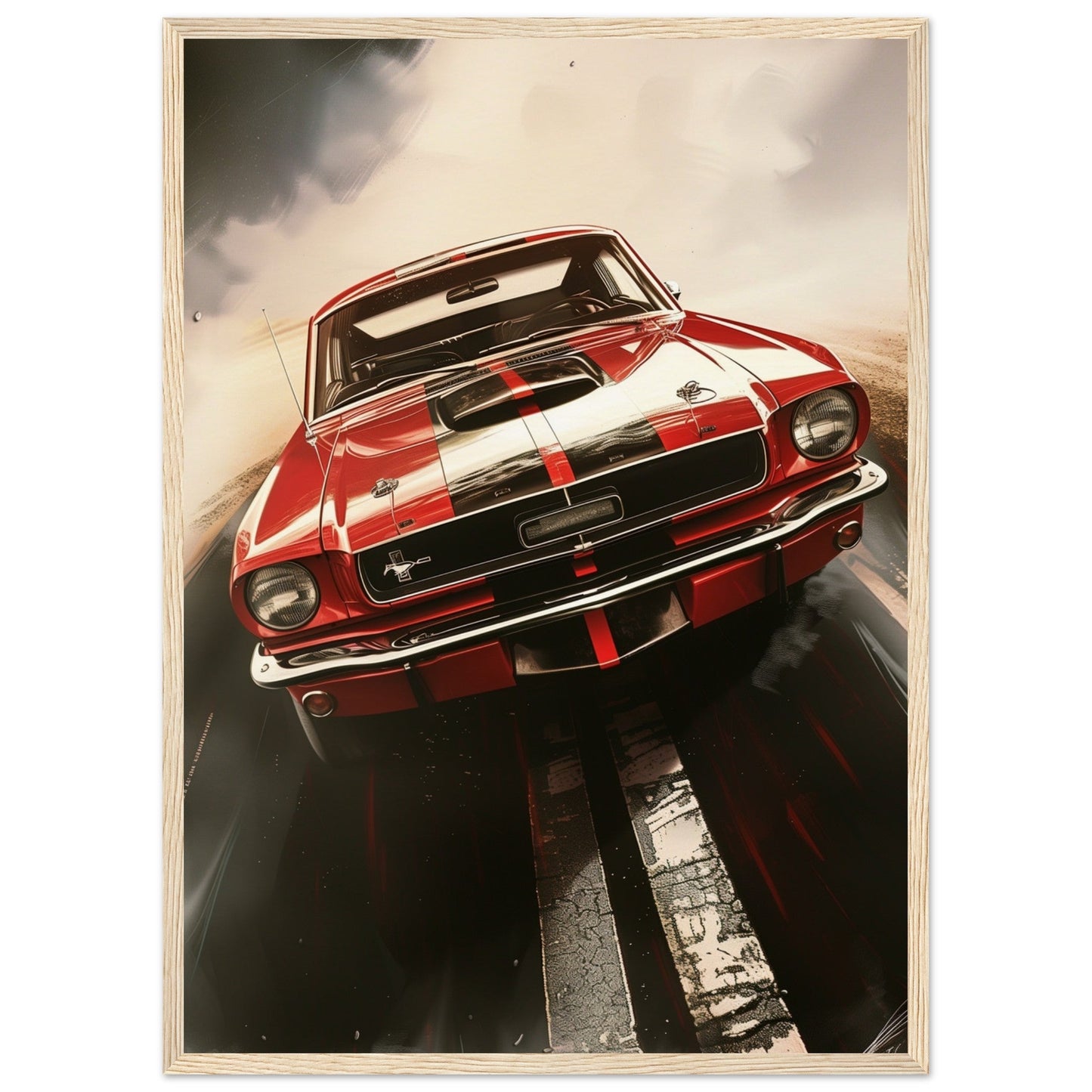 Poster 1965 Mustang ( 50x70-cm-Bois-clair)