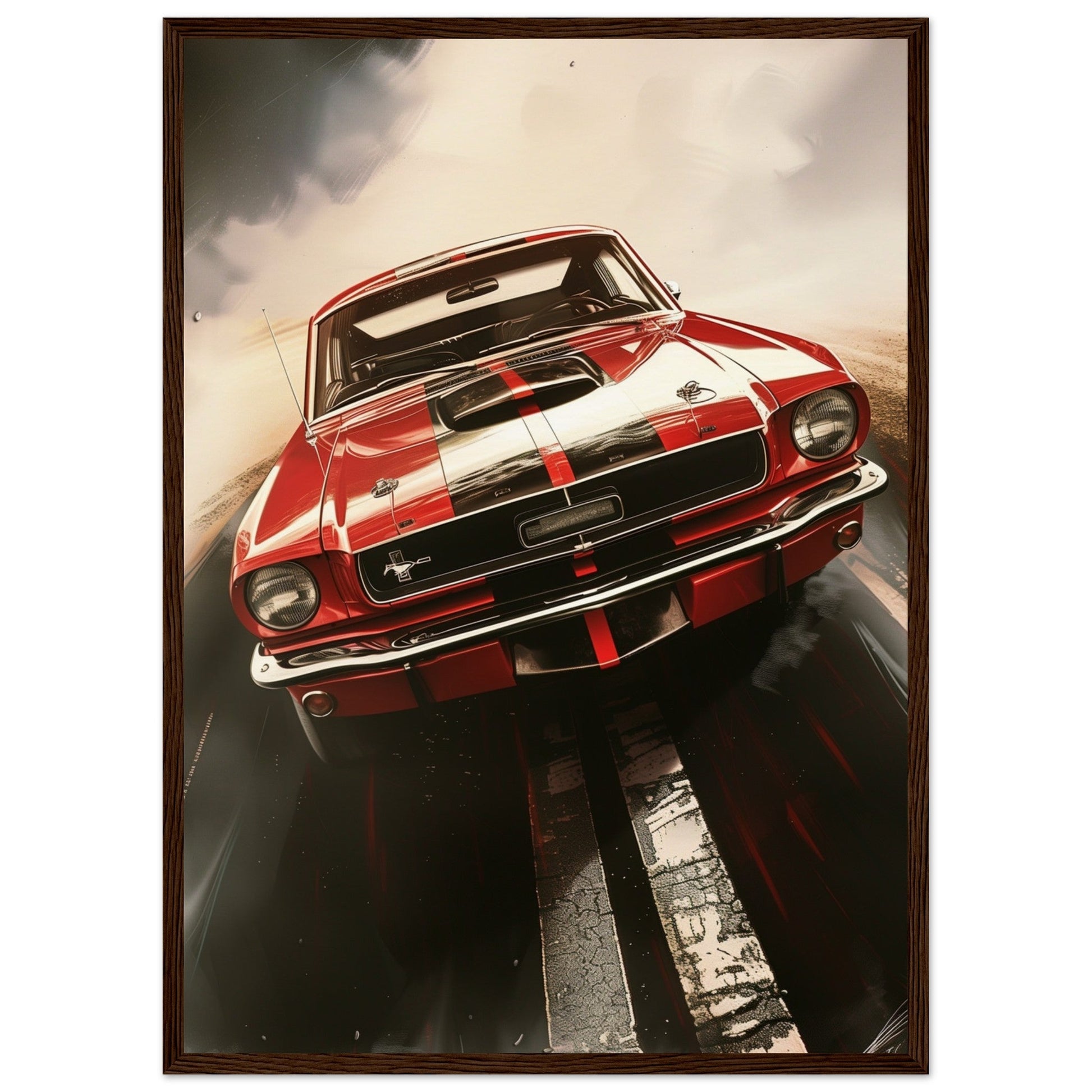 Poster 1965 Mustang ( 50x70-cm-Bois-foncé)