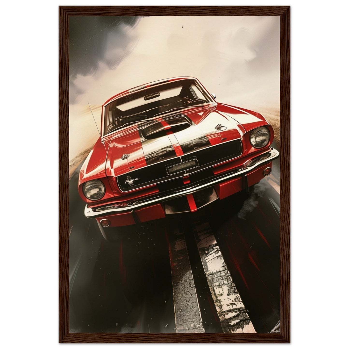 Poster 1965 Mustang ( 30x45-cm-Bois-foncé)