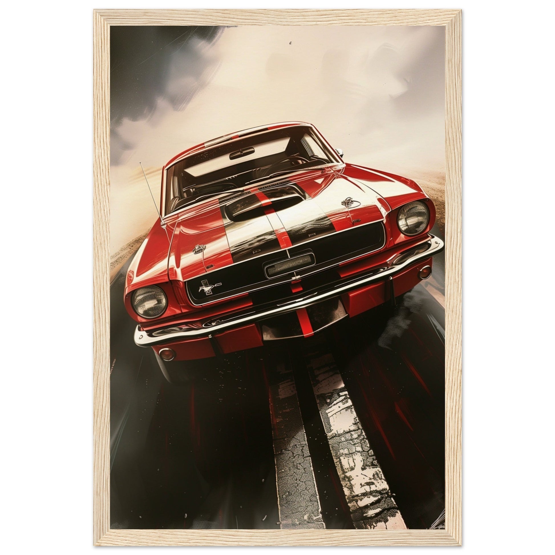 Poster 1965 Mustang ( 30x45-cm-Bois-clair)