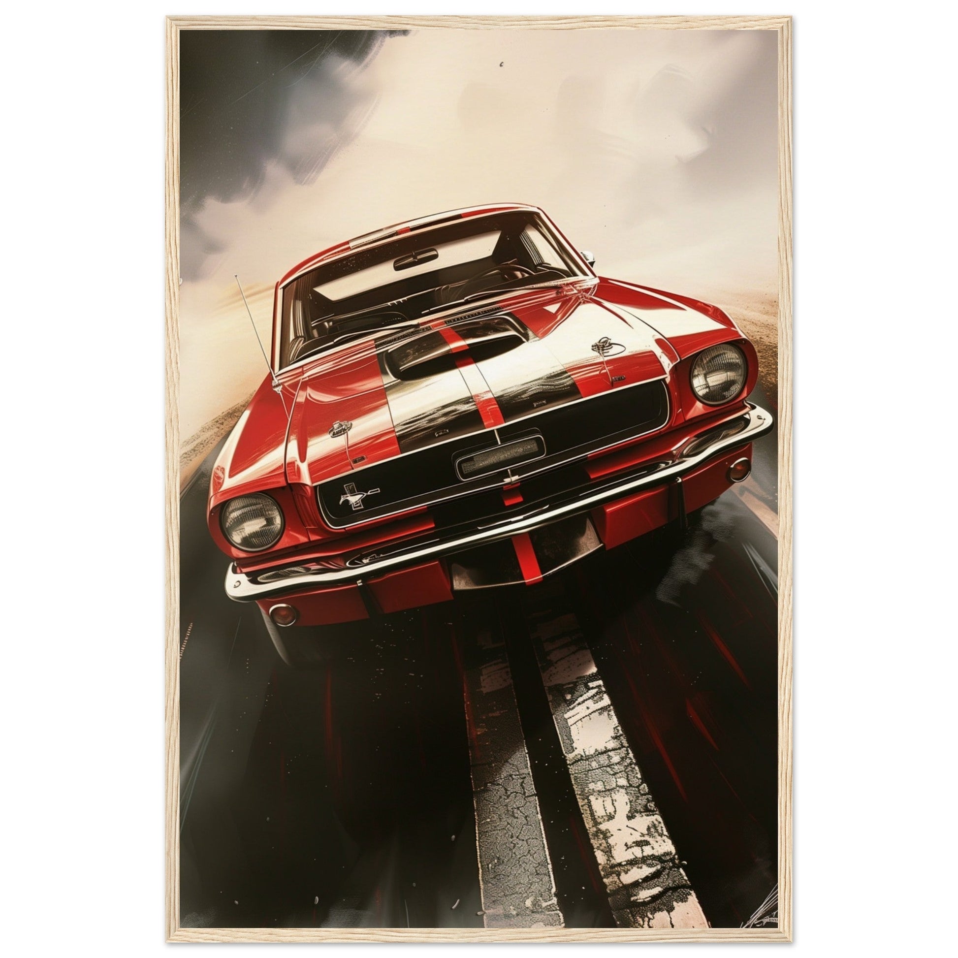 Poster 1965 Mustang ( 60x90-cm-Bois-clair)