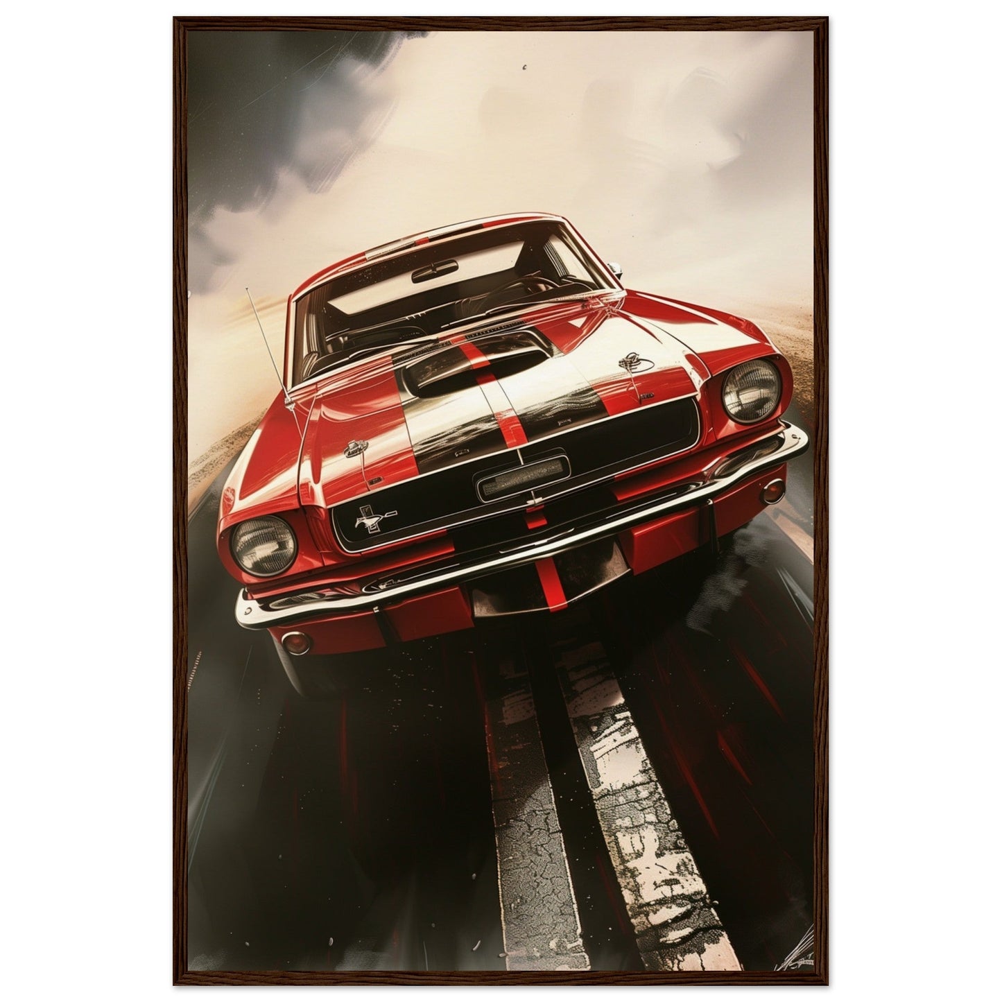 Poster 1965 Mustang ( 60x90-cm-Bois-foncé)