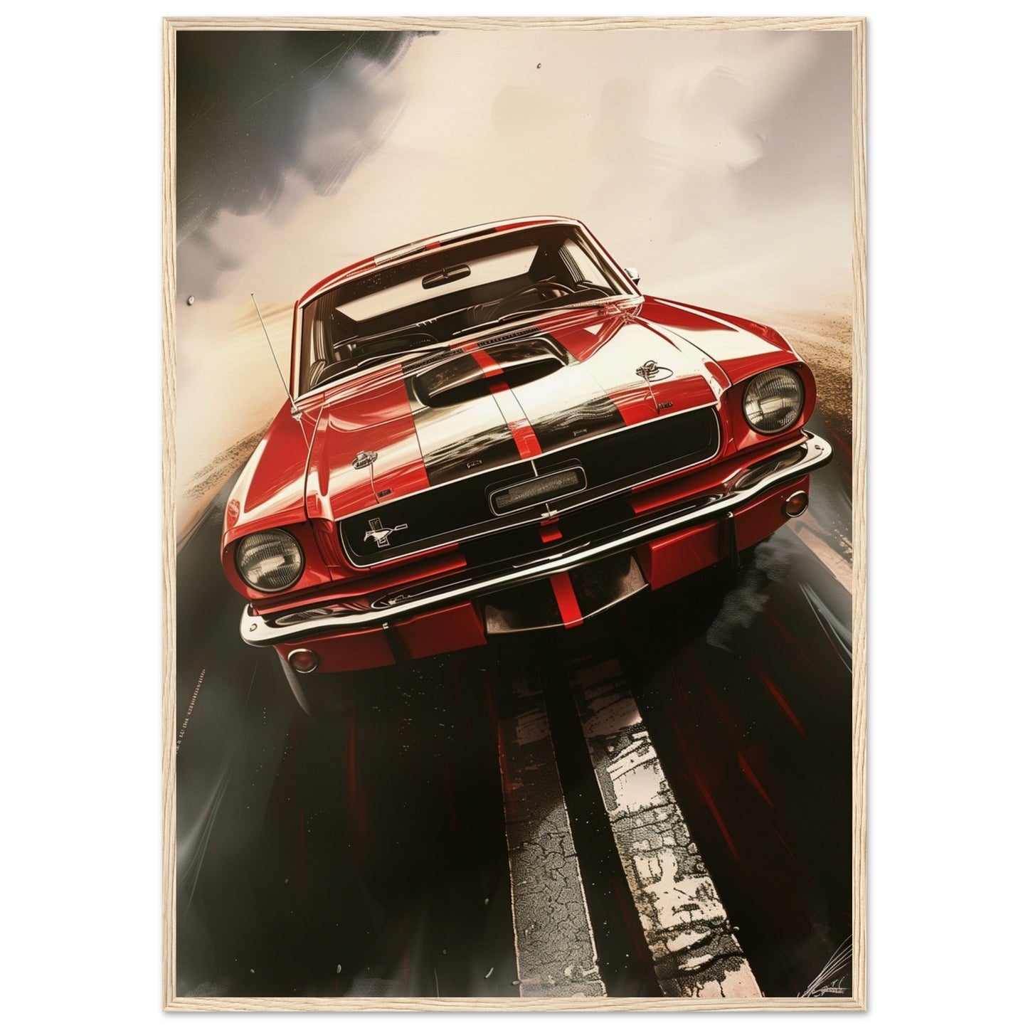 Poster 1965 Mustang ( 70x100-cm-Bois-clair)