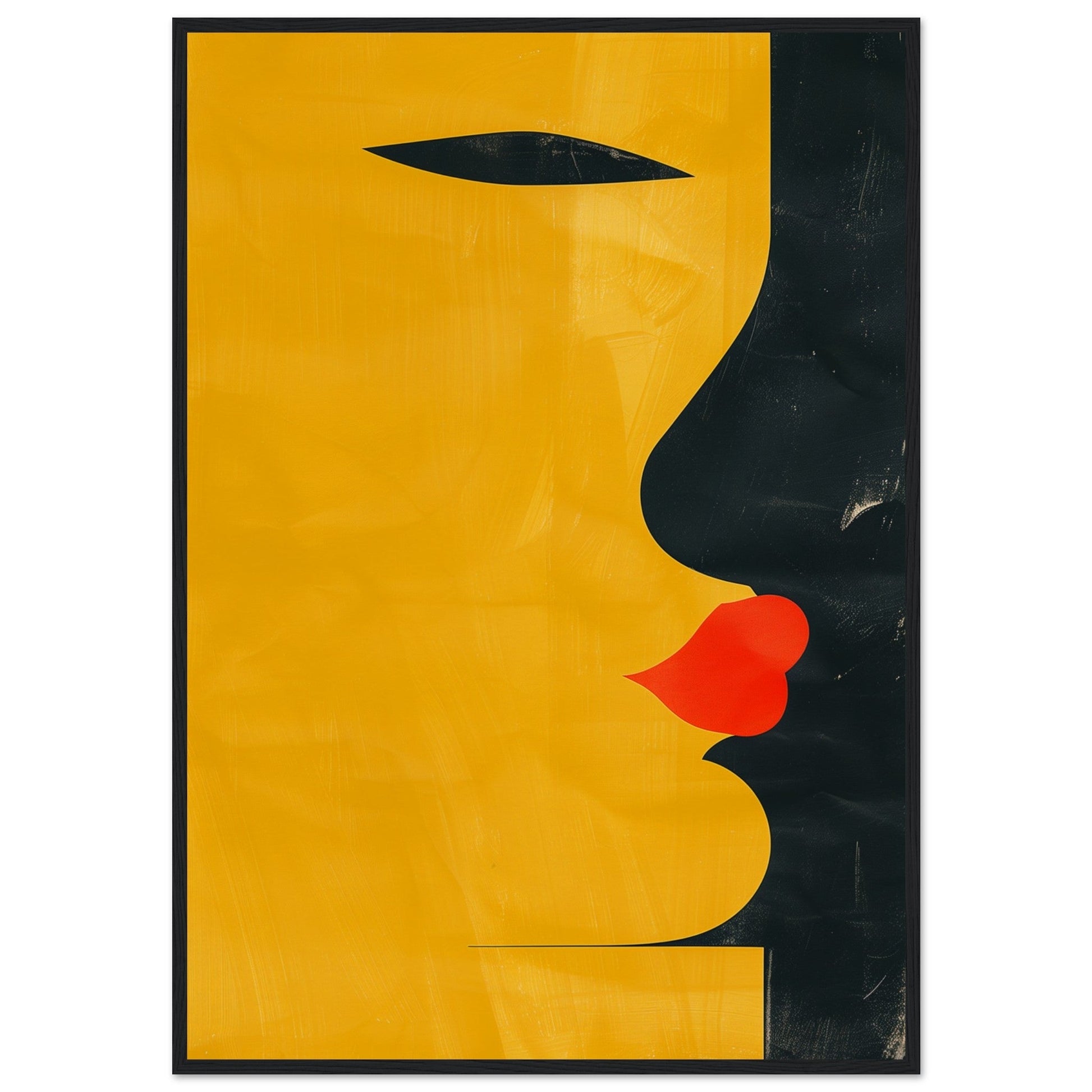 Poster Abstrait Jaune ( 70x100-cm-Bois-noir)